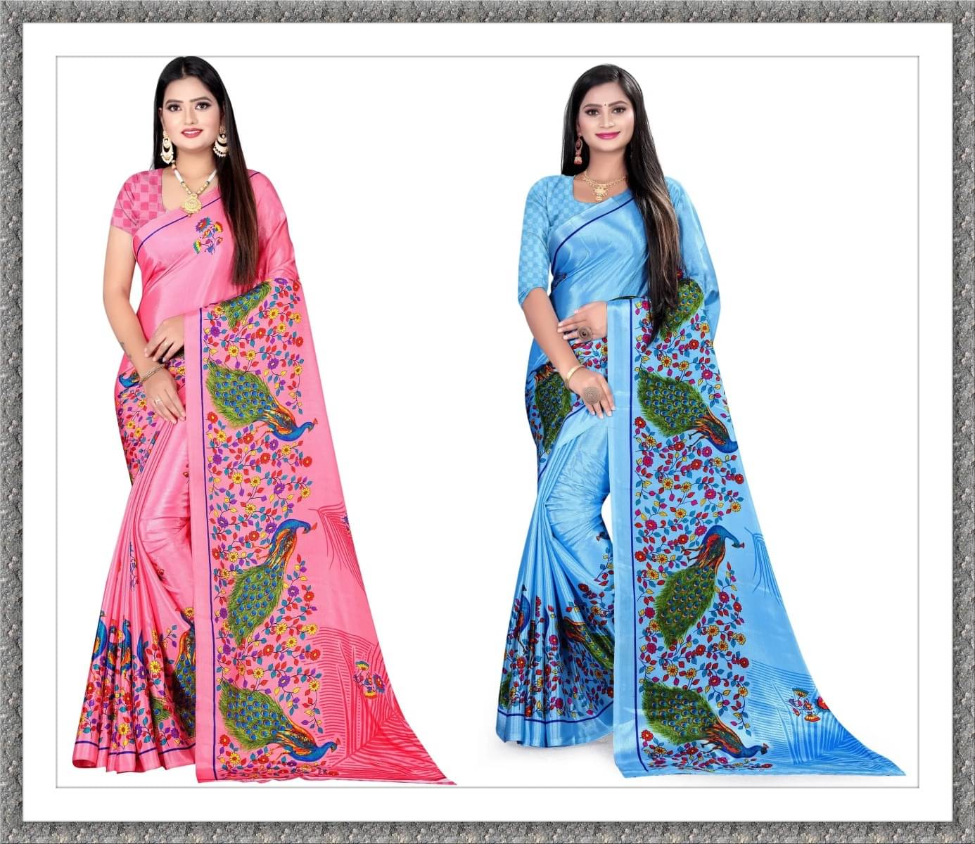     			Vibhagyaa Crepe Printed Saree With Unstitched Blouse Piece ( Multicolor )