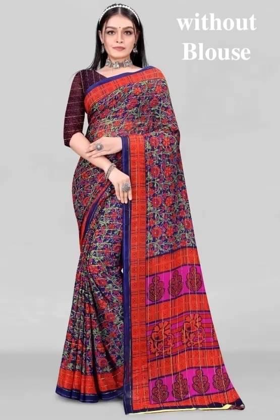 Vibhagyaa Georgette Printed Saree With Unstitched Blouse Piece ( Red ) Vibhagyaa Georgette Printed Saree With Unstitched Blouse Piece ( Red )