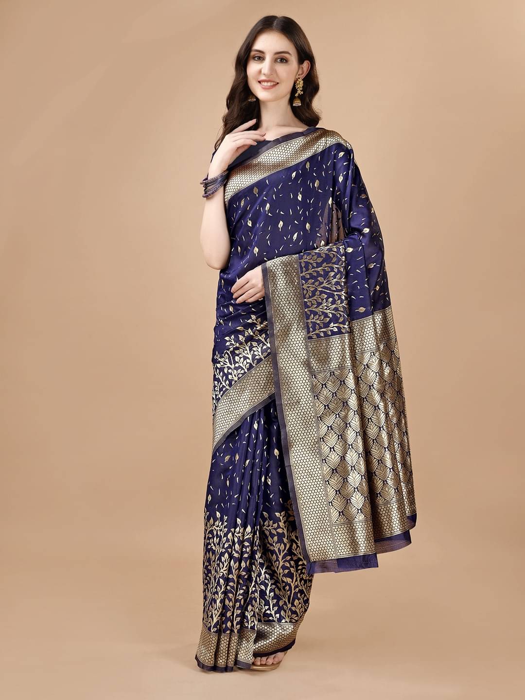 Vibhagyaa Silk Self Design Saree With Unstitched Blouse Piece ( Blue ) Vibhagyaa Silk Self Design Saree With Unstitched Blouse Piece ( Blue )