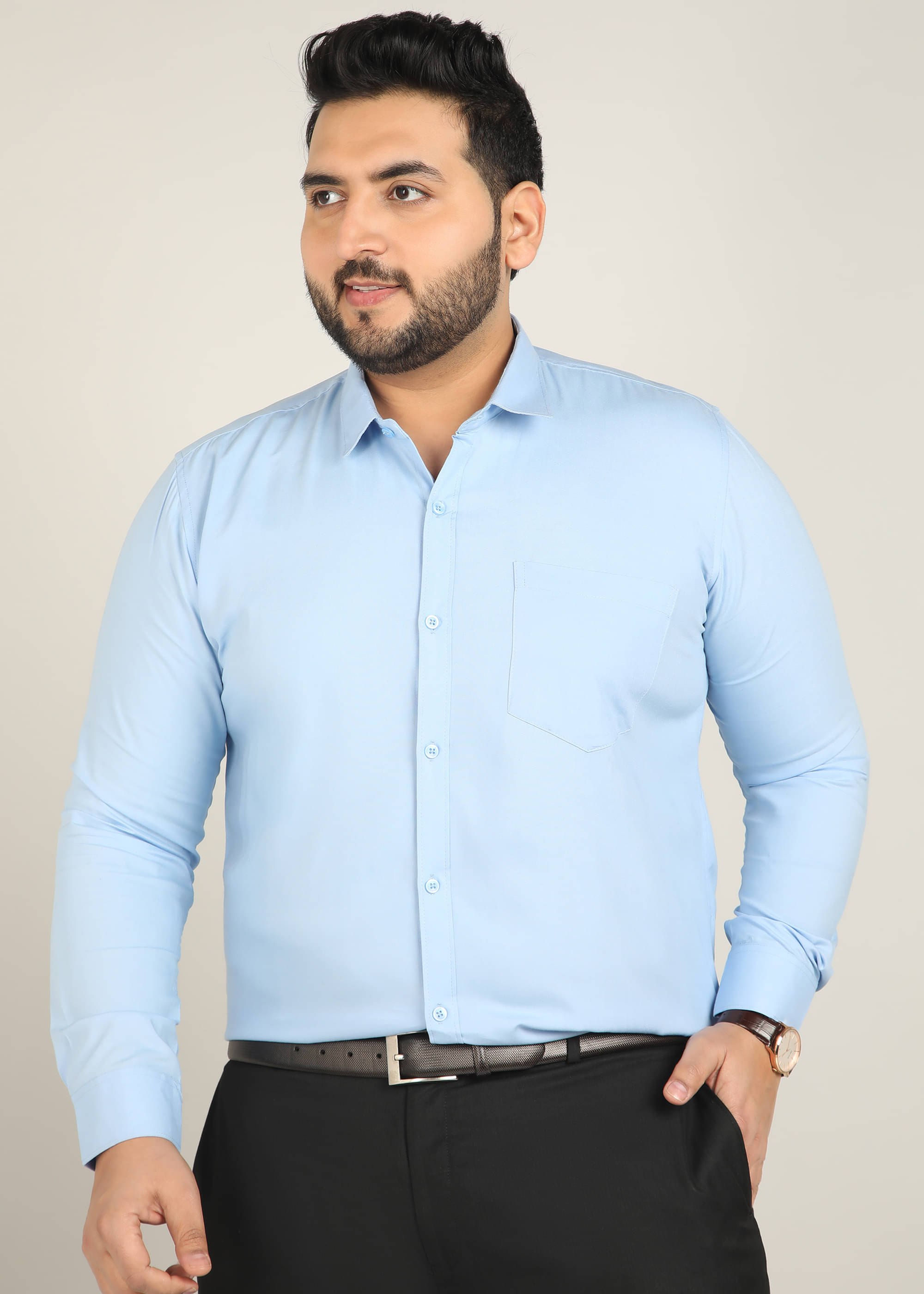     			adwynpeter 100% Cotton Regular Fit Solids Full Sleeves Men's Casual Shirt - Light Blue ( Pack of 1 )