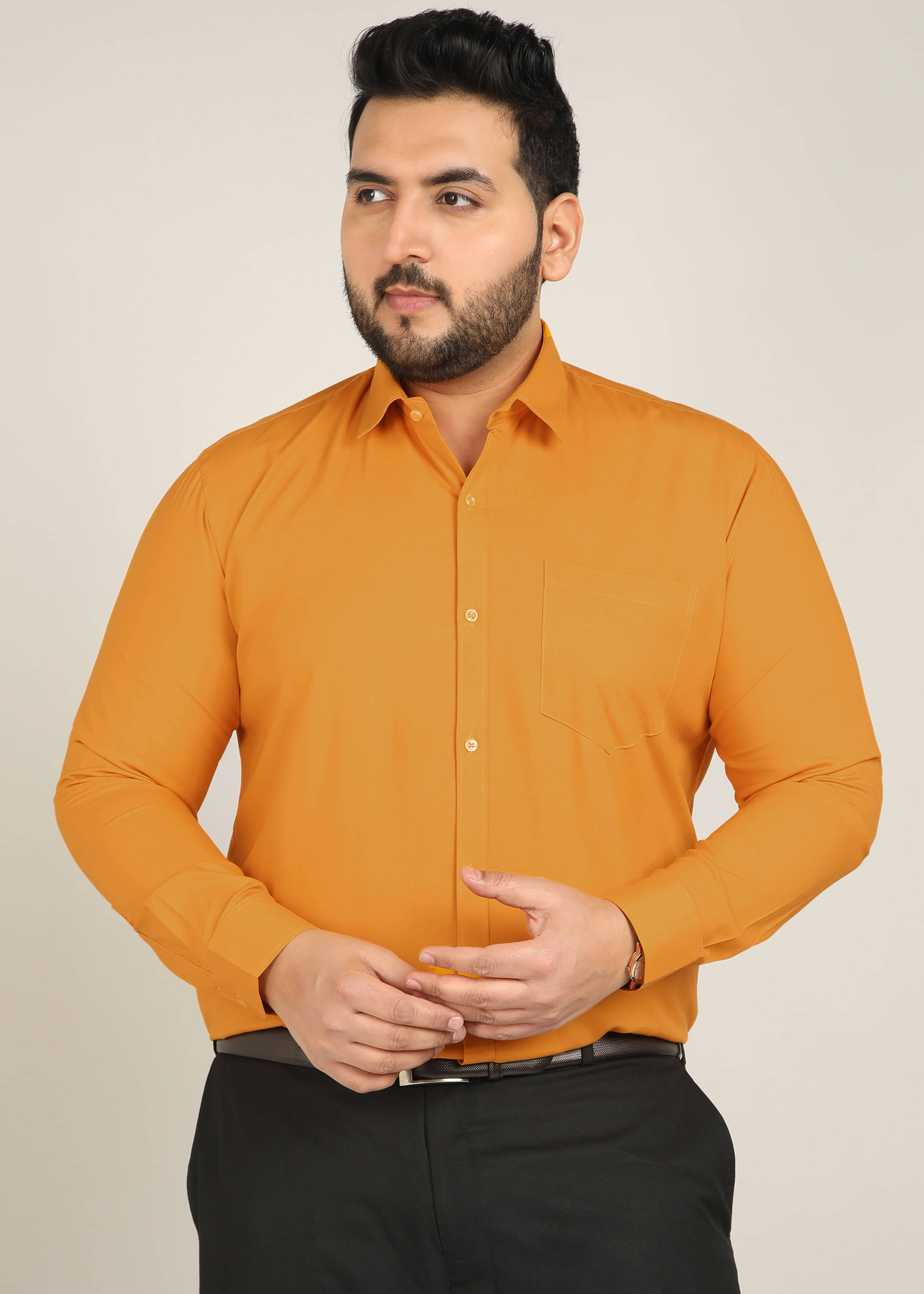     			adwynpeter 100% Cotton Regular Fit Solids Full Sleeves Men's Casual Shirt - Yellow ( Pack of 1 )