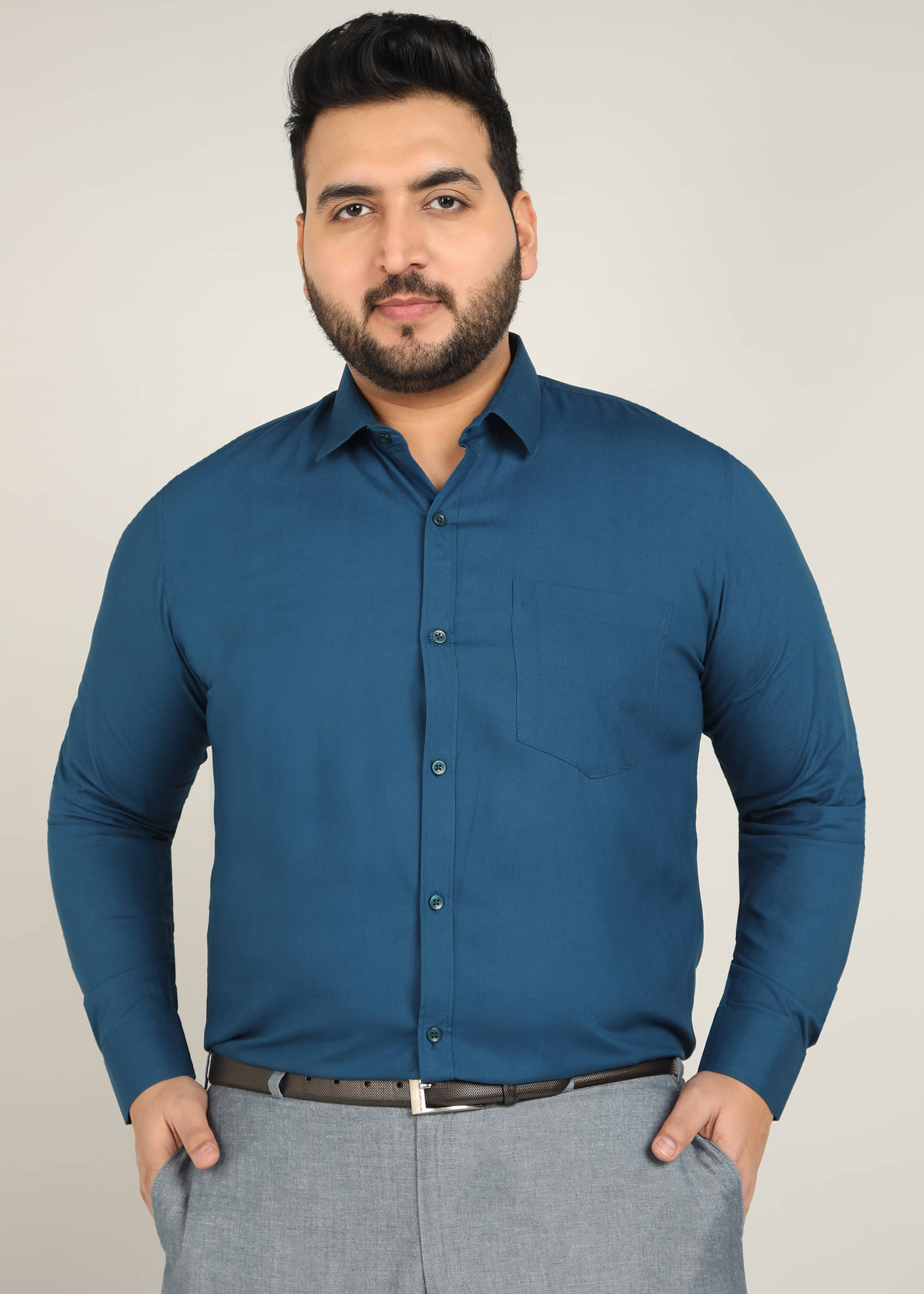     			adwynpeter 100% Cotton Regular Fit Solids Full Sleeves Men's Casual Shirt - Aqua Blue ( Pack of 1 )