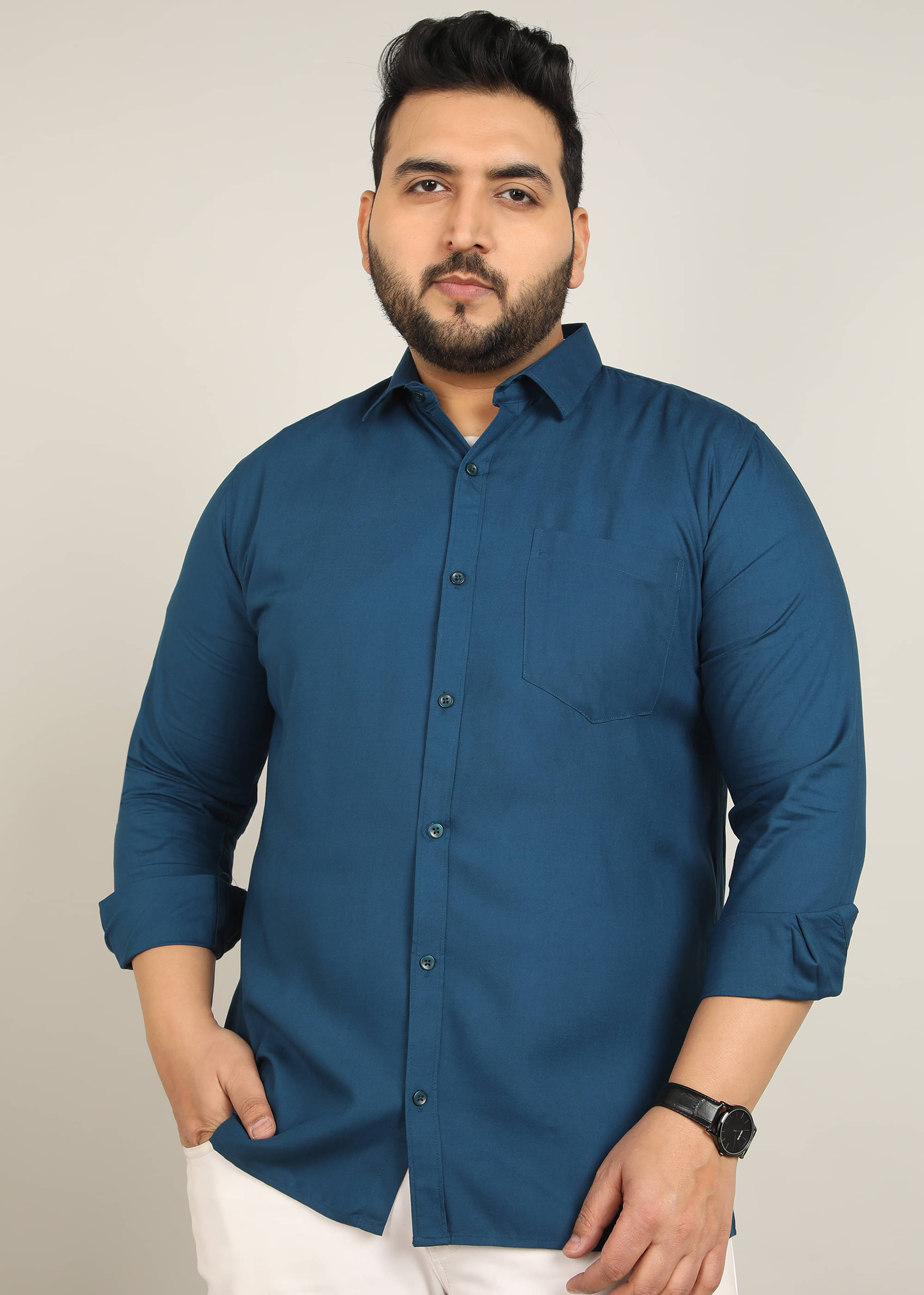     			adwynpeter 100% Cotton Regular Fit Solids Full Sleeves Men's Casual Shirt - Aqua Blue ( Pack of 1 )