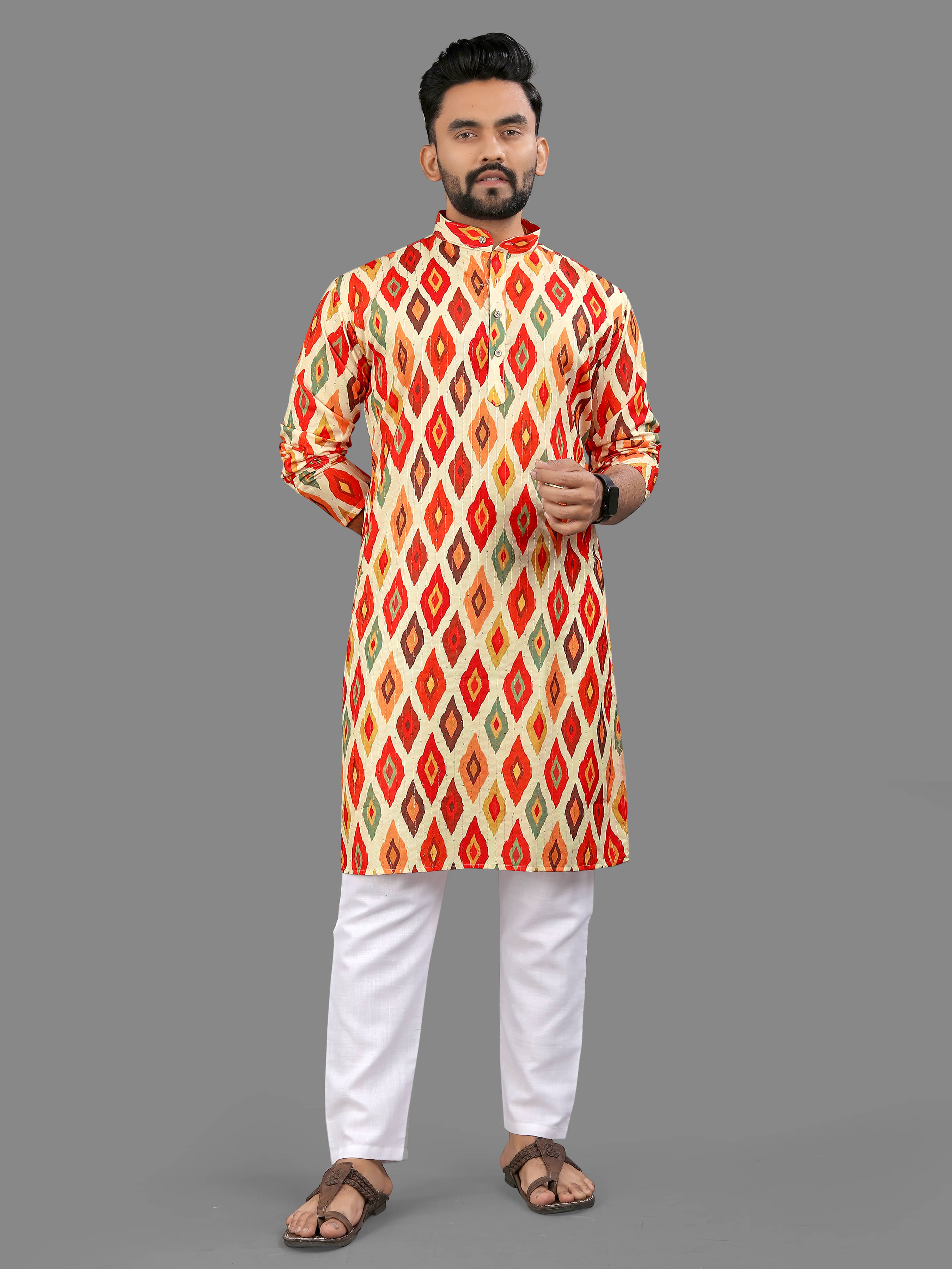 allan peter Red Cotton Blend Men's Regular Kurta ( Pack of 1 ) allan peter Red Cotton Blend Men's Regular Kurta ( Pack of 1 )
