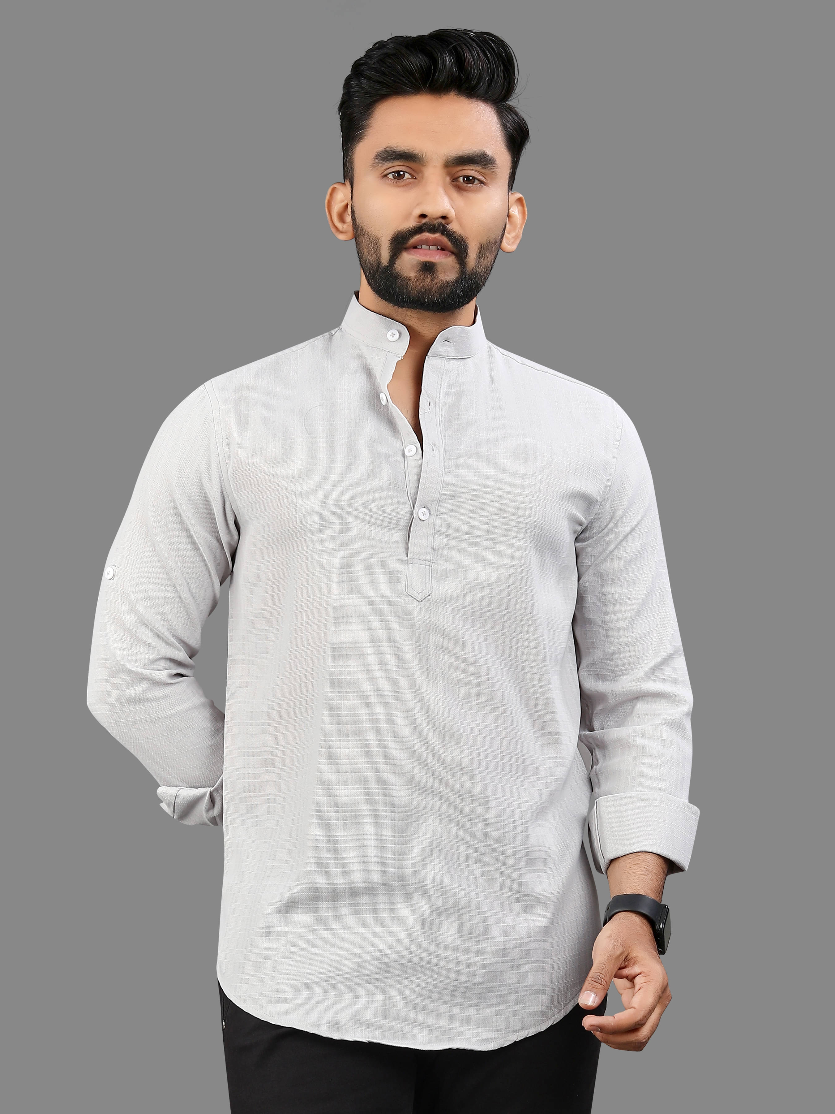     			allan peter White Cotton Blend Men's Shirt Style Kurta ( Pack of 1 )