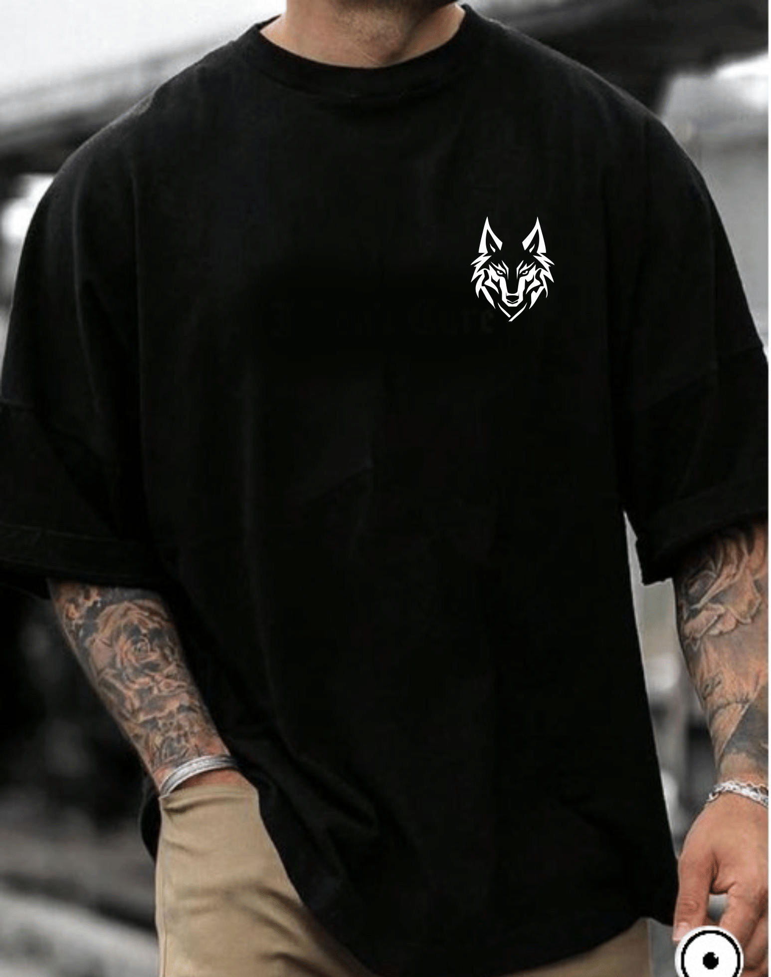 ekadravin Cotton Oversized Fit Printed Half Sleeves Men's Round T-Shirt - Black ( Pack of 1 )
