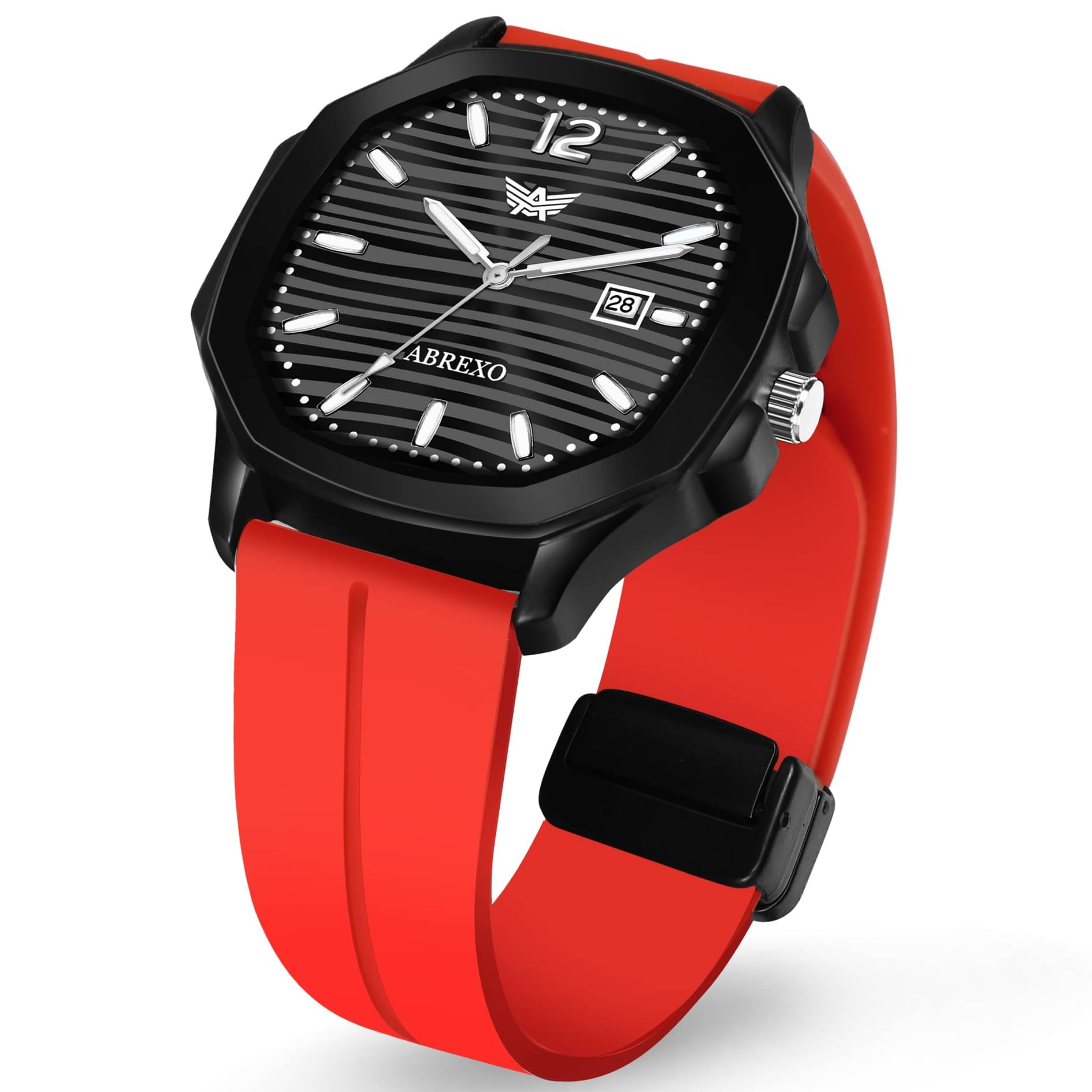     			Abrexo Red Silicon Analog Men's Watch