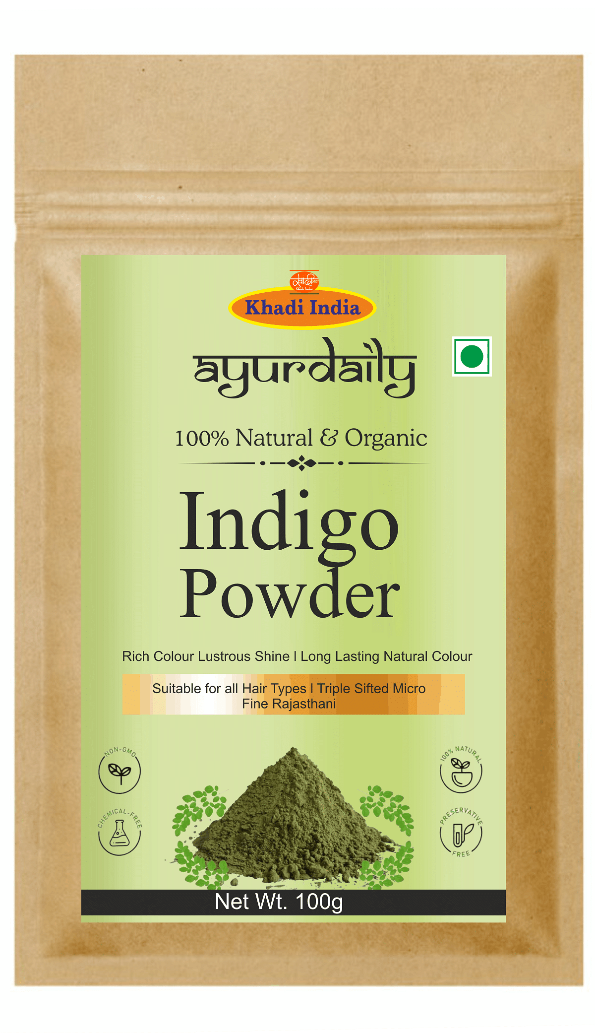     			Khadi Herbal 100% Natural Indigo Leaves Powder Henna 100 g