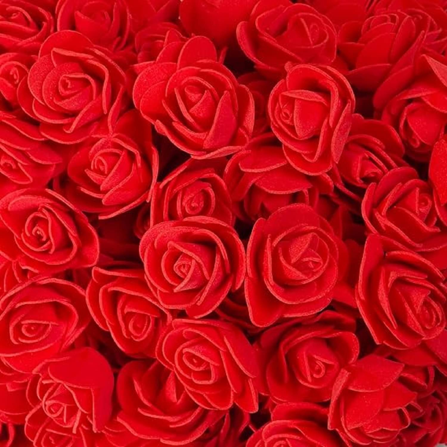     			50 Pcs Artificial Foam Rose Flowers Water Floating,Festival and Events, Christmas,Valentine, Home, Table, Bedroom, Pooja Room, Wedding Decoration Items and DIY Craft (Red)