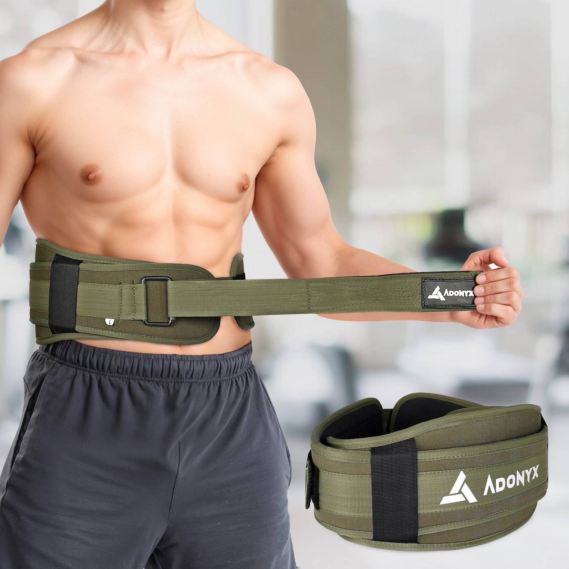     			ADONYX Green Nylon Gym Belt
