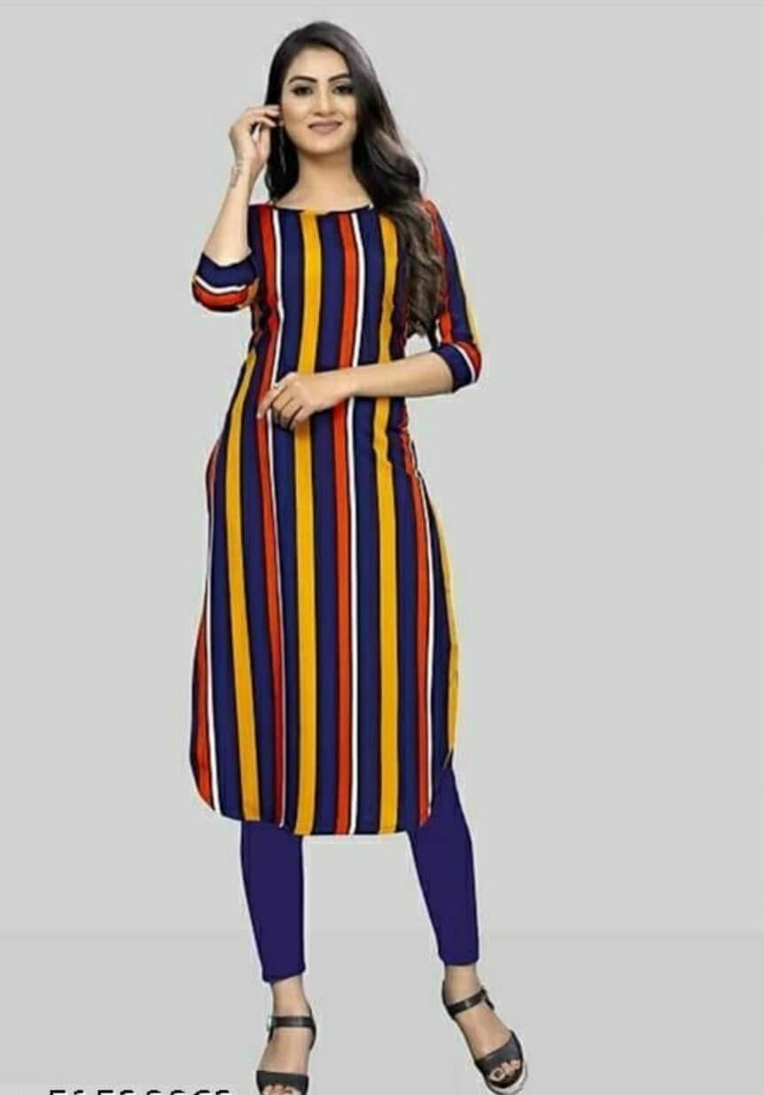 AK FASHION MALL Pack of 1 Crepe Printed Straight Women's Kurti - ( Multicolor ) - Kurtis, Tunics | Buy online on ZillyBuy