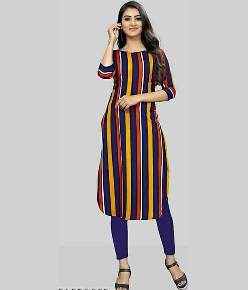 AK FASHION MALL Pack of 1 Crepe Printed Straight Women's Kurti - ( Multicolor ) - Kurtis, Tunics | Buy online on ZillyBuy