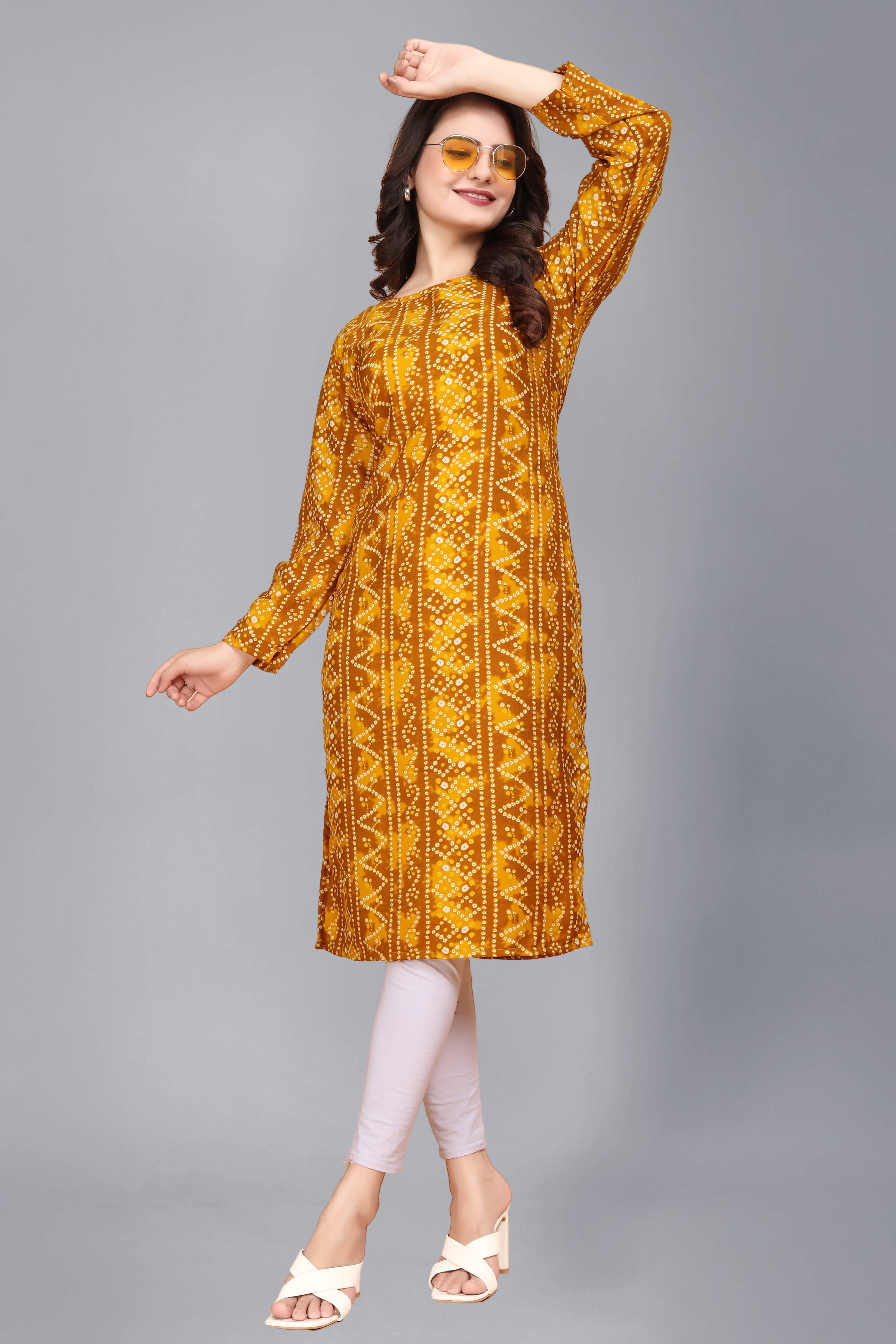 AK FASHION MALL Pack of 1 Crepe Printed Straight Women's Kurti - ( Multicolor ) - Kurtis, Tunics | Buy online on ZillyBuy