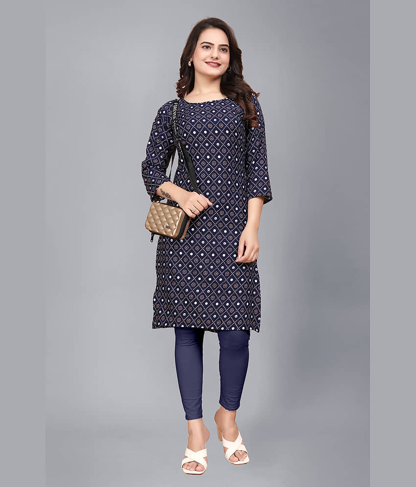 AK FASHION MALL Pack of 1 Crepe Printed Straight Women's Kurti - ( Multicolor ) - Kurtis, Tunics | Buy online on ZillyBuy