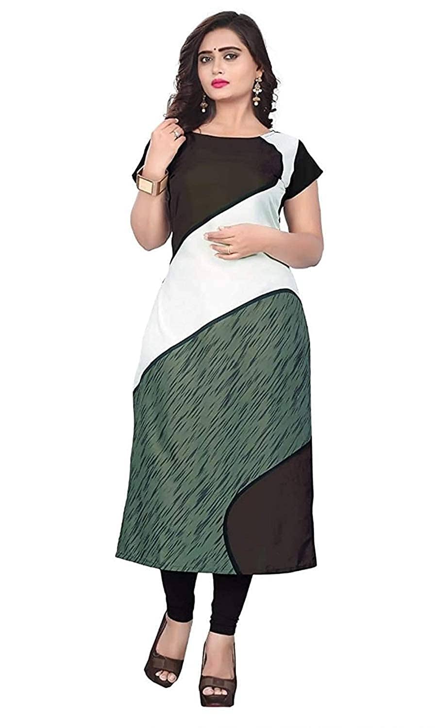 AK FASHION MALL Pack of 1 Crepe Printed Straight Women's Kurti - ( Multicolor ) - Kurtis, Tunics | Buy online on ZillyBuy