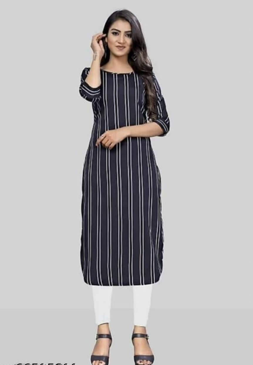AK FASHION MALL Pack of 1 Crepe Printed Straight Women's Kurti - ( Multicolor ) - Kurtis, Tunics | Buy online on ZillyBuy