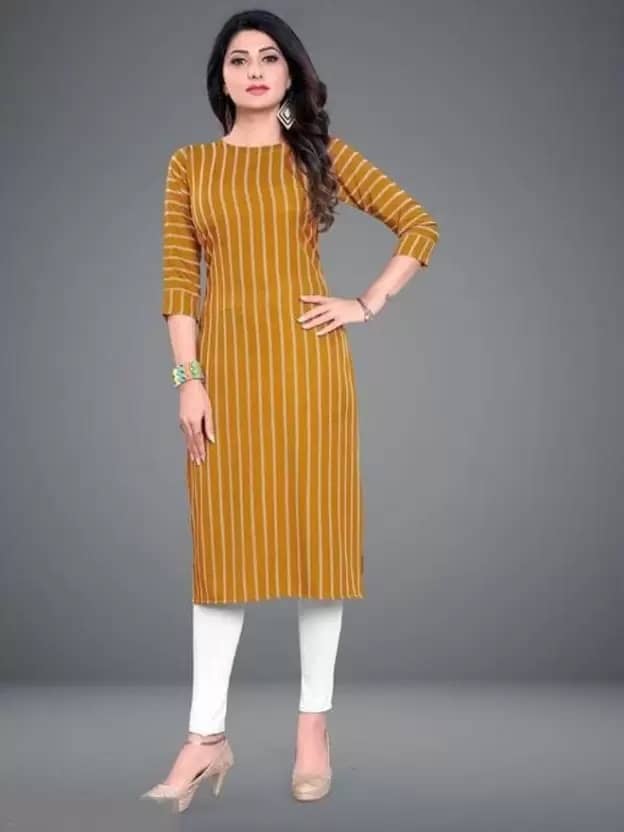 AK FASHION MALL Pack of 1 Crepe Printed Straight Women's Kurti - ( Multicolor ) - Kurtis, Tunics | Buy online on ZillyBuy