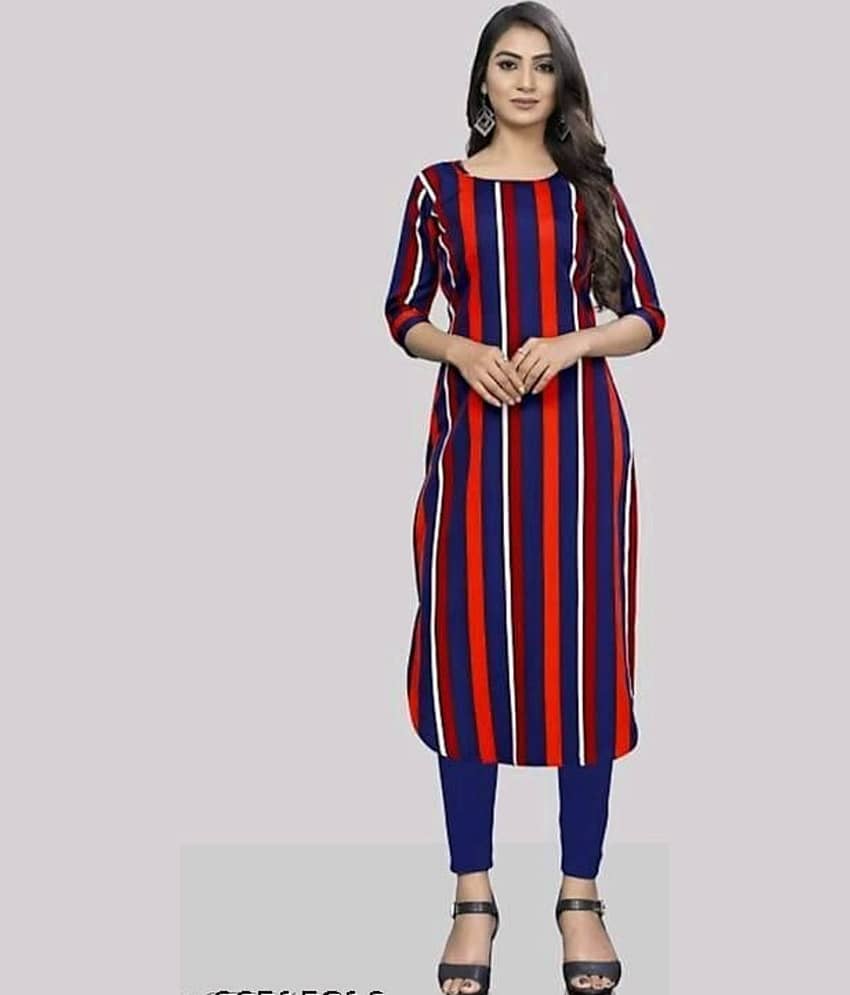 AK FASHION MALL Pack of 1 Crepe Printed Straight Women's Kurti - ( Multicolor ) - Kurtis, Tunics | Buy online on ZillyBuy