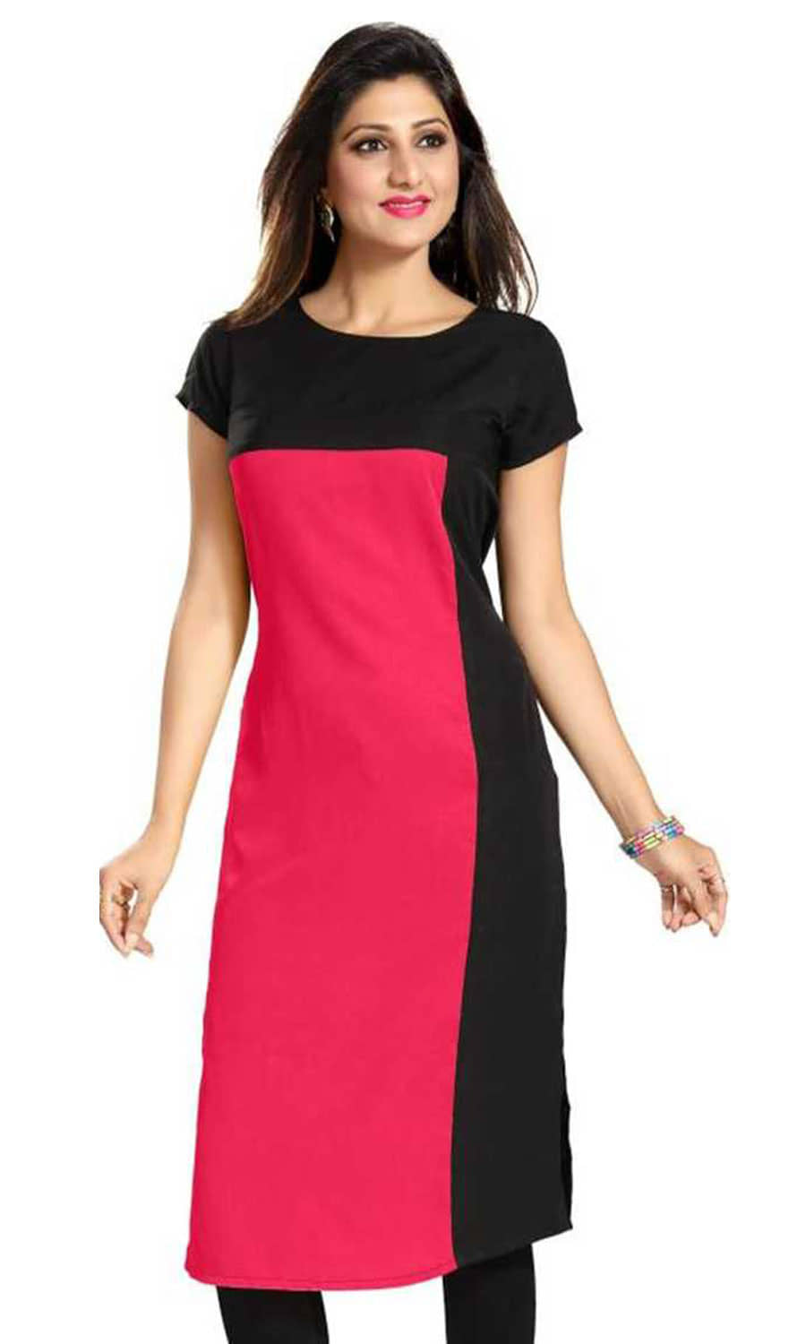 AK FASHION MALL Pack of 1 Crepe Printed Straight Women's Kurti - ( Multicolor ) - Kurtis, Tunics | Buy online on ZillyBuy