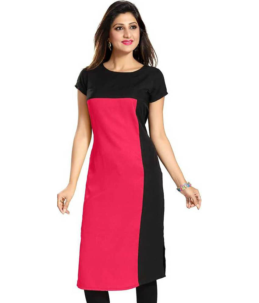 AK FASHION MALL Pack of 1 Crepe Printed Straight Women's Kurti - ( Multicolor ) - Kurtis, Tunics | Buy online on ZillyBuy