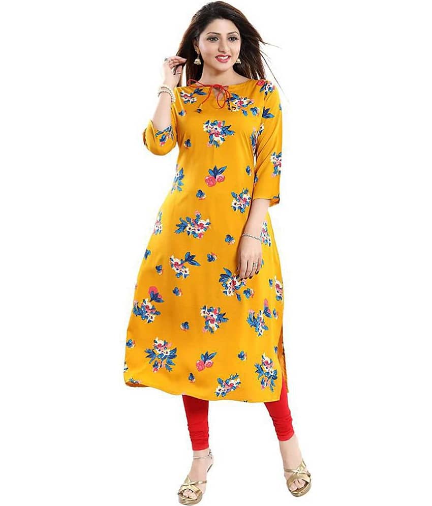 AK FASHION MALL Pack of 1 Crepe Printed Straight Women's Kurti - ( Multicolor ) - Kurtis, Tunics | Buy online on ZillyBuy