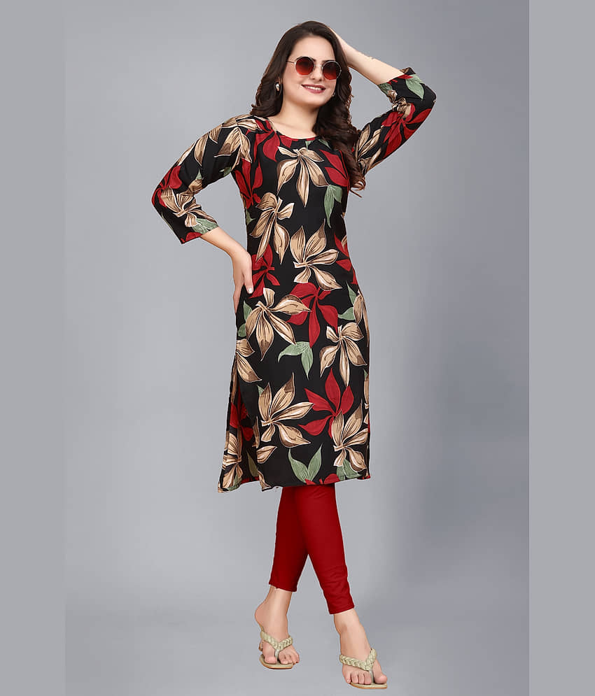 AK FASHION MALL Pack of 1 Crepe Printed Straight Women's Kurti - ( Multicolor ) - Kurtis, Tunics | Buy online on ZillyBuy