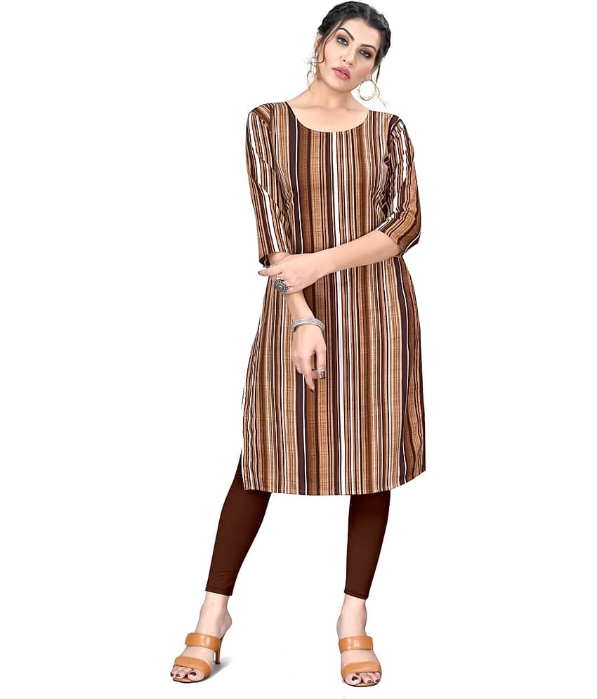 AK FASHION MALL Pack of 1 Crepe Printed Straight Women's Kurti - ( Multicolor ) - Kurtis, Tunics | Buy online on ZillyBuy