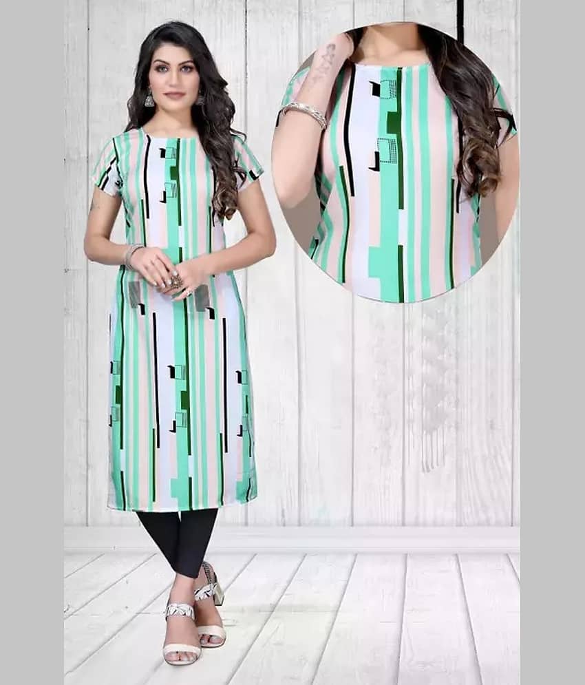 AK FASHION MALL Pack of 1 Crepe Printed Straight Women's Kurti - ( Multicolor ) - Kurtis, Tunics | Buy online on ZillyBuy