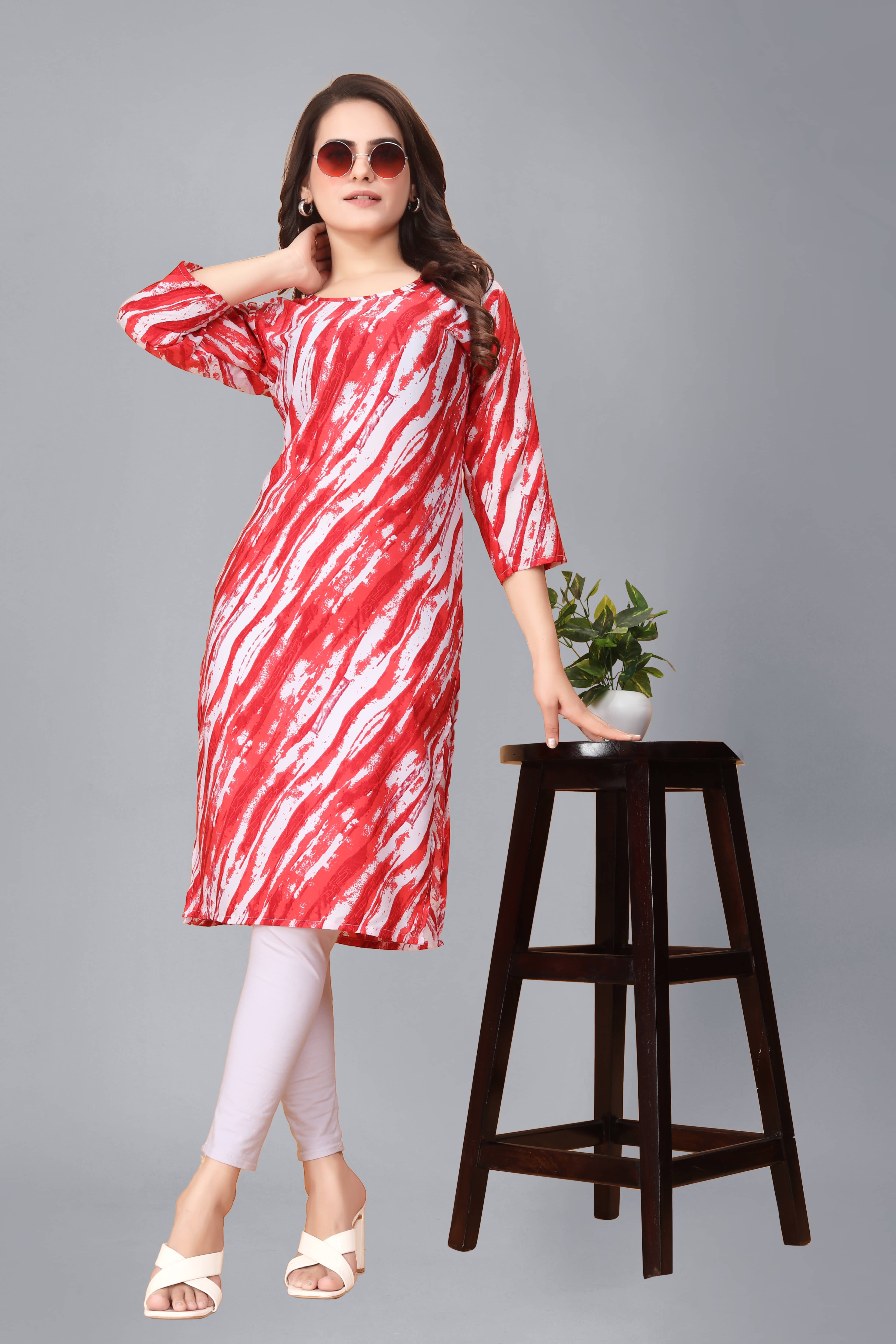 AK FASHION MALL Pack of 1 Crepe Printed Straight Women's Kurti - ( Multicolor ) - Kurtis, Tunics | Buy online on ZillyBuy