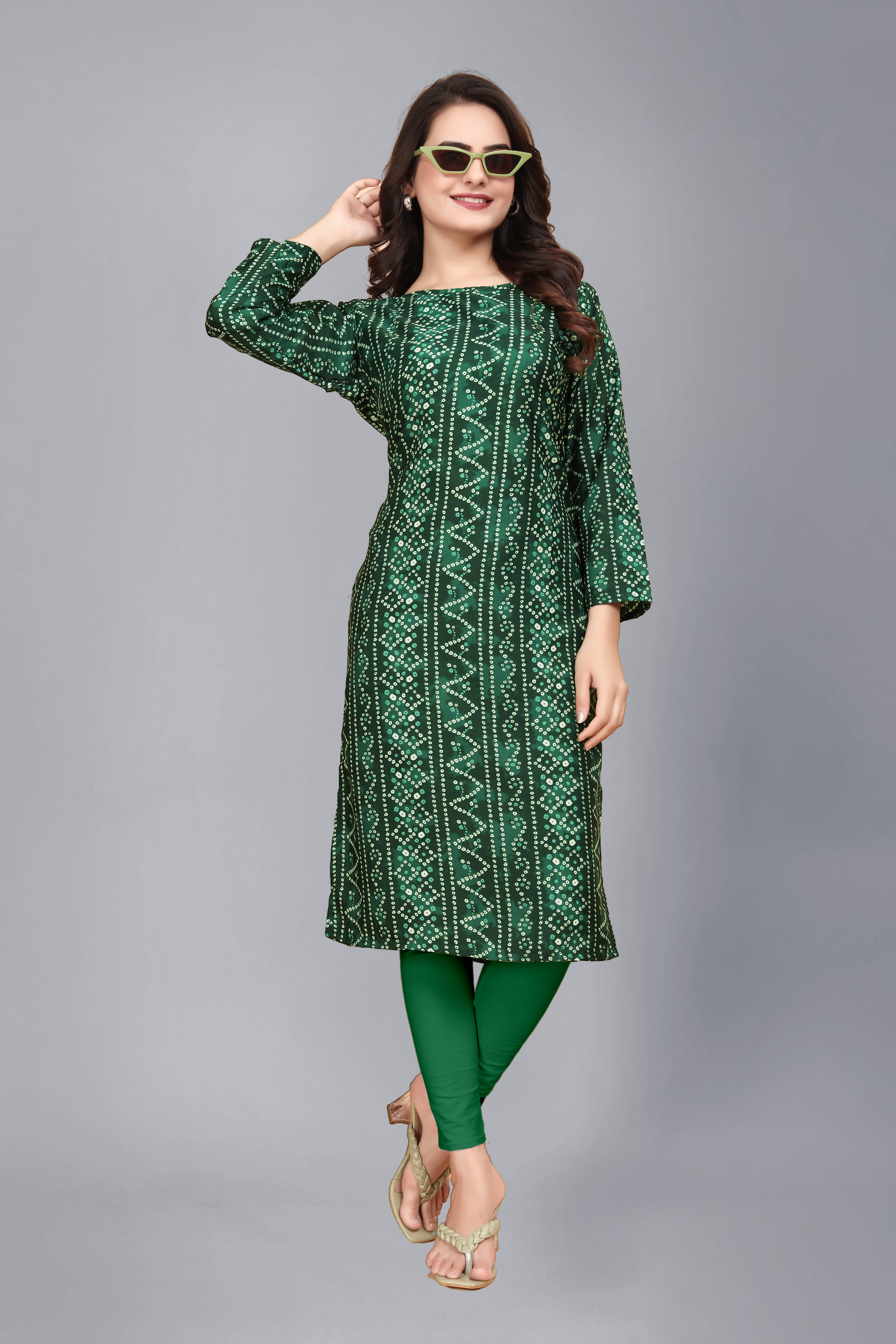 AK FASHION MALL Pack of 1 Crepe Printed Straight Women's Kurti - ( Multicolor ) - Kurtis, Tunics | Buy online on ZillyBuy