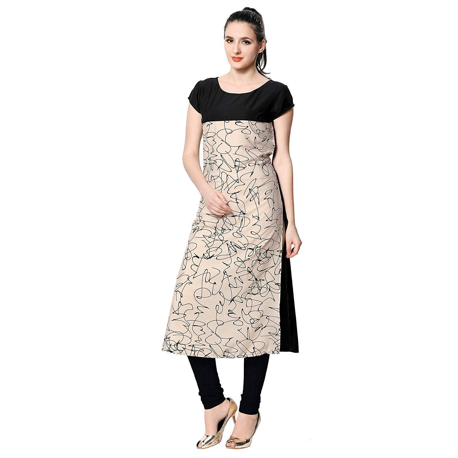 AK FASHION MALL Pack of 1 Crepe Printed Straight Women's Kurti - ( Multicolor ) - Kurtis, Tunics | Buy online on ZillyBuy