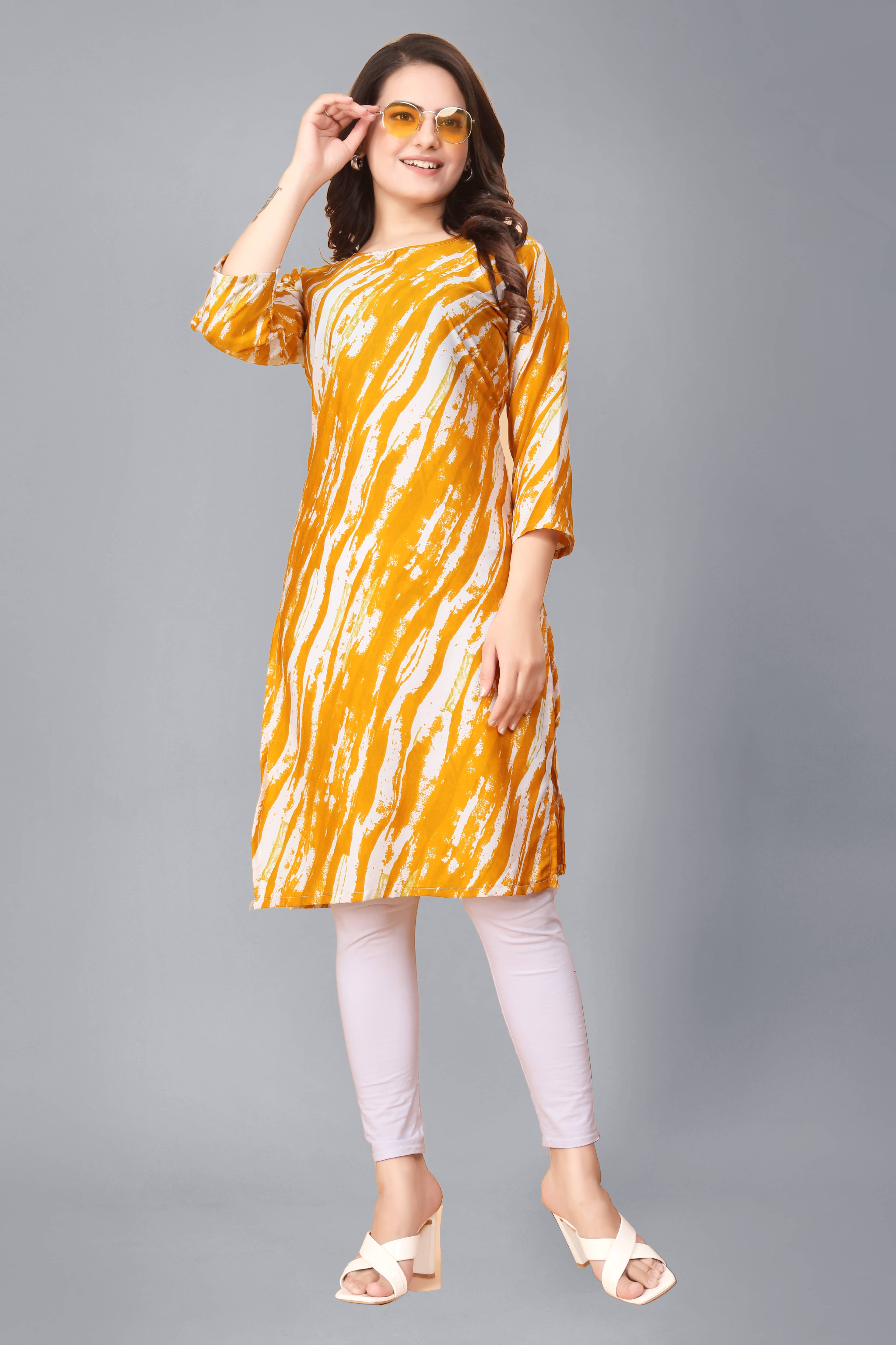 AK FASHION MALL Pack of 1 Crepe Printed Straight Women's Kurti - ( Multicolor ) - Kurtis, Tunics | Buy online on ZillyBuy