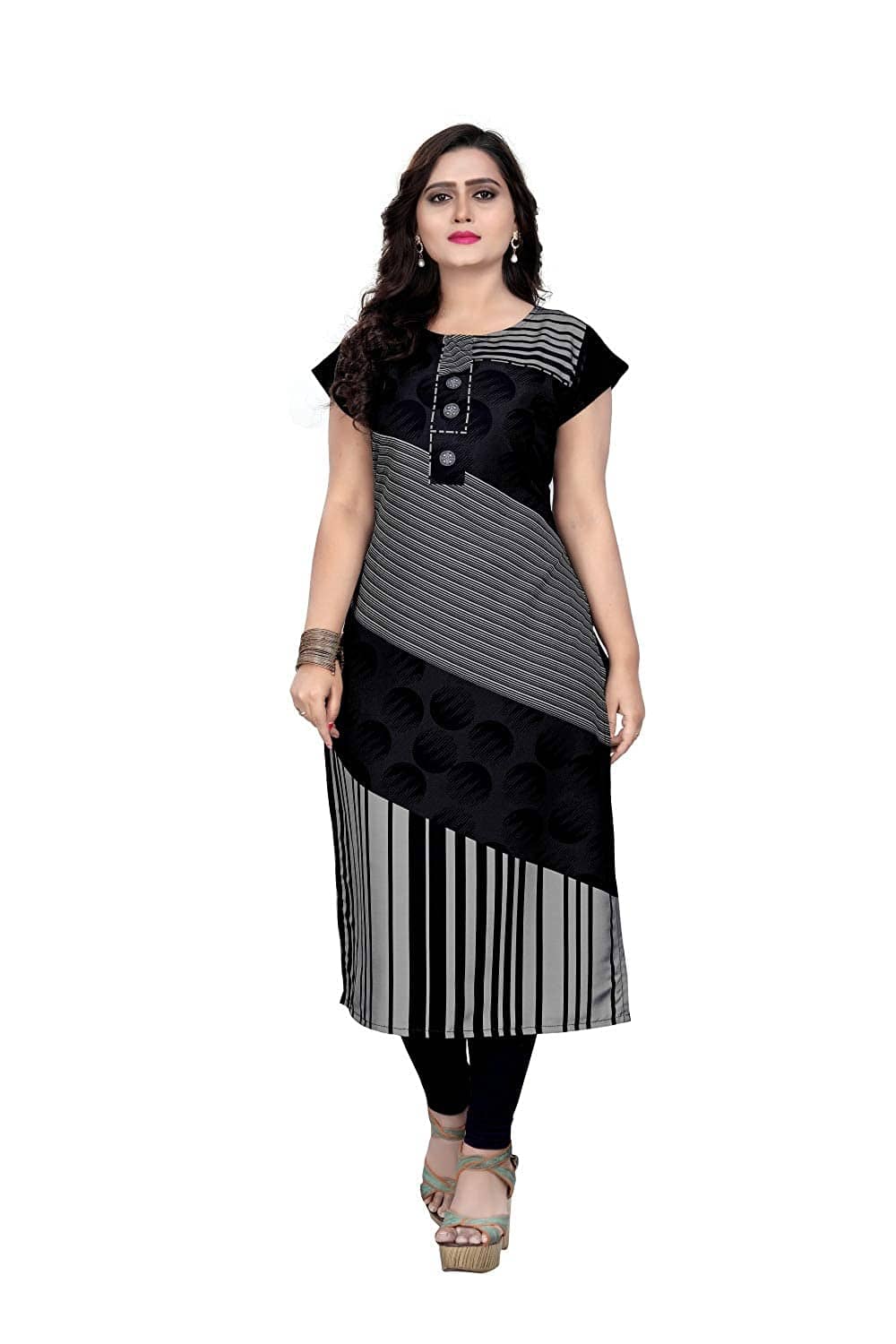 AK FASHION MALL Pack of 1 Crepe Printed Straight Women's Kurti - ( Multicolor ) - Kurtis, Tunics | Buy online on ZillyBuy