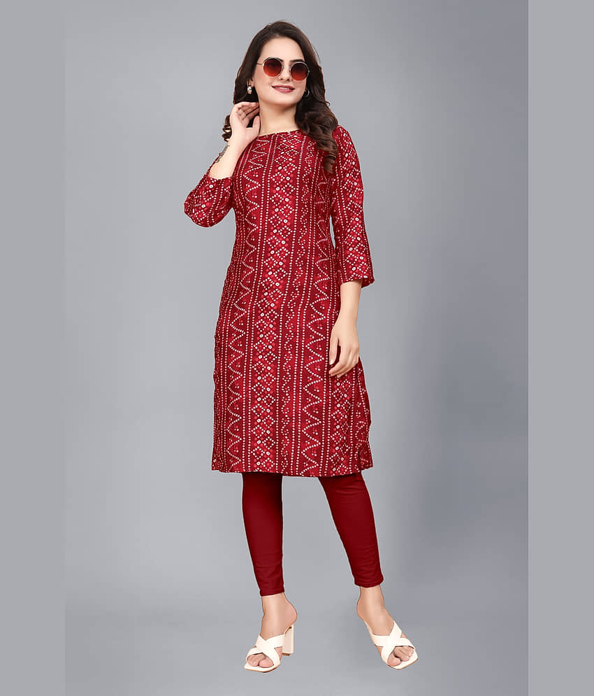 AK FASHION MALL Pack of 1 Crepe Printed Straight Women's Kurti - ( Multicolor ) - Kurtis, Tunics | Buy online on ZillyBuy