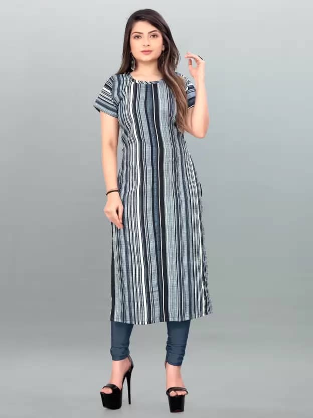 AK FASHION MALL Pack of 1 Crepe Printed Straight Women's Kurti - ( Multicolor ) - Kurtis, Tunics | Buy online on ZillyBuy