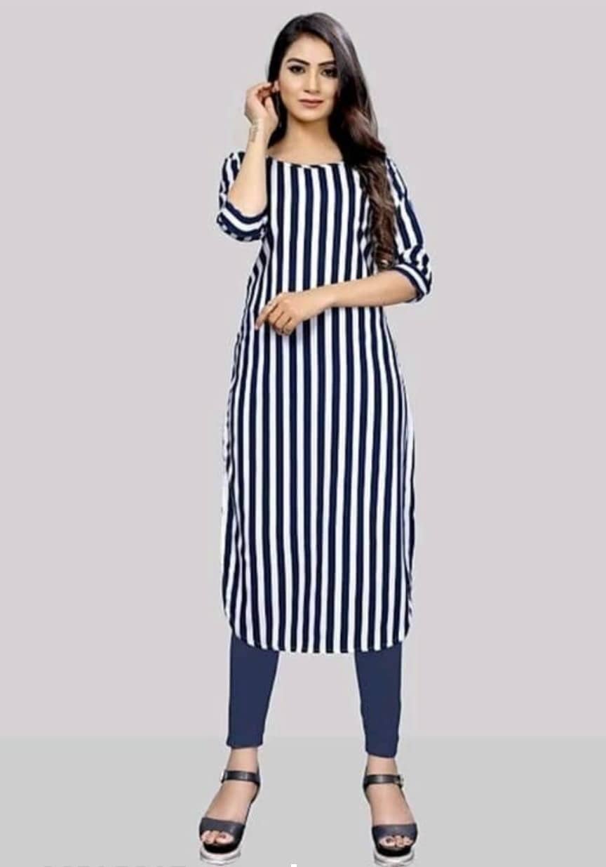 AK FASHION MALL Pack of 1 Crepe Printed Straight Women's Kurti - ( Multicolor ) - Kurtis, Tunics | Buy online on ZillyBuy