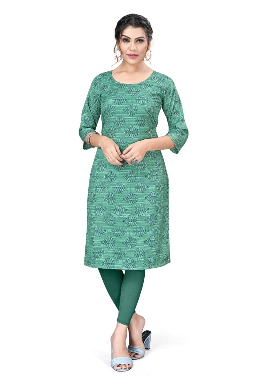 AK FASHION MALL Pack of 1 Crepe Printed Straight Women's Kurti - ( Multicolor ) - Kurtis, Tunics | Buy online on ZillyBuy