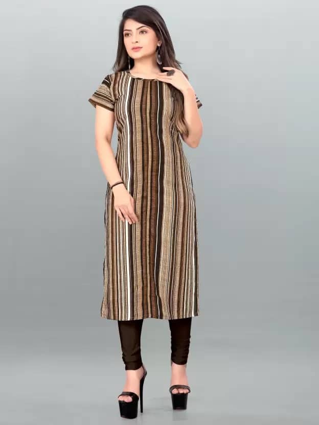 AK FASHION MALL Pack of 1 Crepe Printed Straight Women's Kurti - ( Multicolor ) - Kurtis, Tunics | Buy online on ZillyBuy