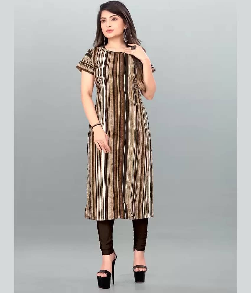 AK FASHION MALL Pack of 1 Crepe Printed Straight Women's Kurti - ( Multicolor ) - Kurtis, Tunics | Buy online on ZillyBuy