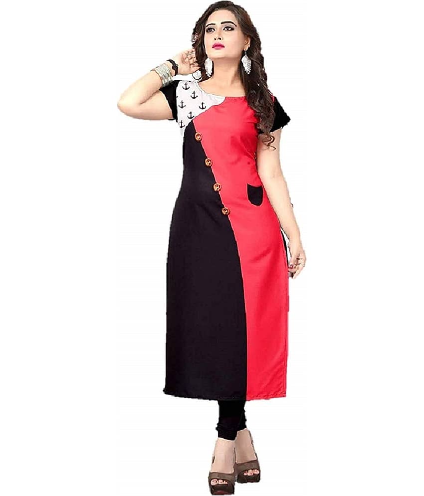 AK FASHION MALL Pack of 1 Crepe Printed Straight Women's Kurti - ( Multicolor ) - Kurtis, Tunics | Buy online on ZillyBuy