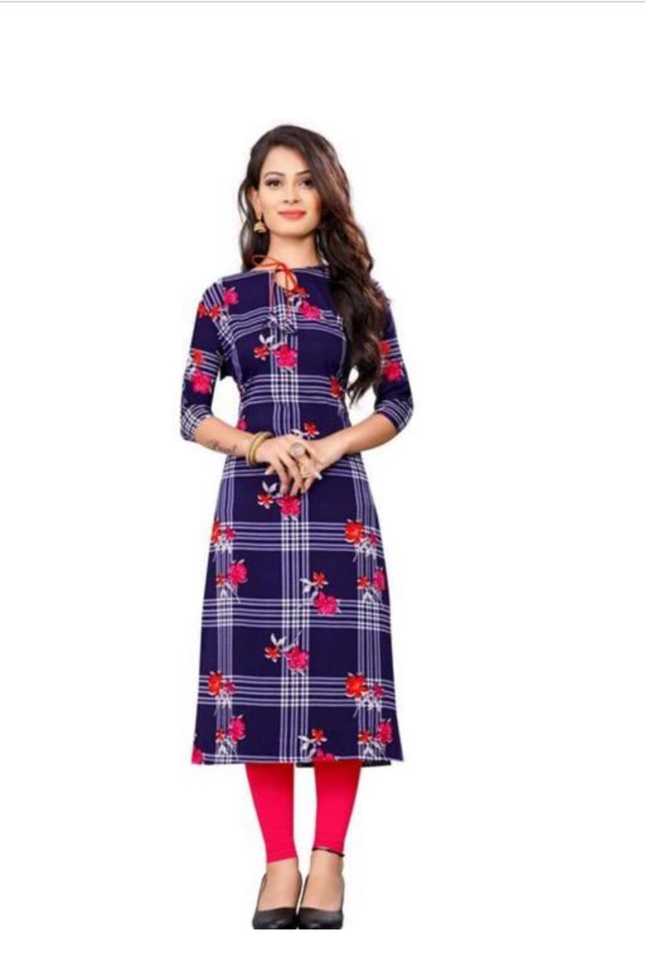 AK FASHION MALL Pack of 1 Crepe Printed Straight Women's Kurti - ( Multicolor ) - Kurtis, Tunics | Buy online on ZillyBuy