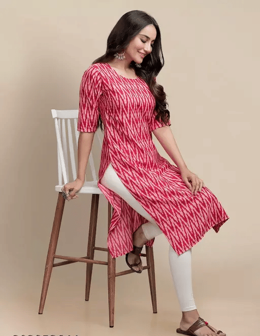 AK FASHION MALL Pack of 1 Crepe Printed Straight Women's Kurti - ( Multicolor ) - Kurtis, Tunics | Buy online on ZillyBuy