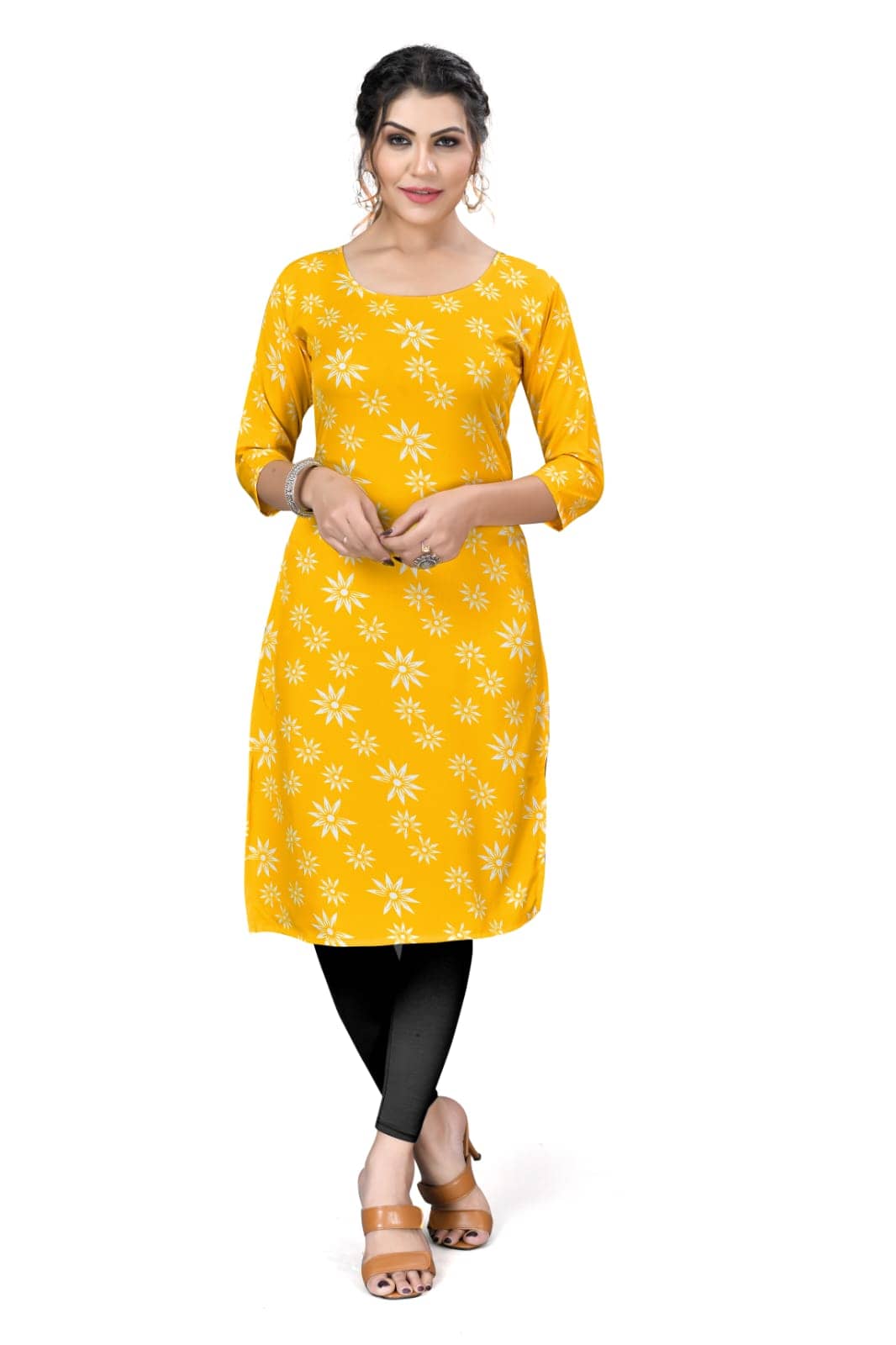 AK FASHION MALL Pack of 1 Crepe Printed Straight Women's Kurti - ( Multicolor ) - Kurtis, Tunics | Buy online on ZillyBuy