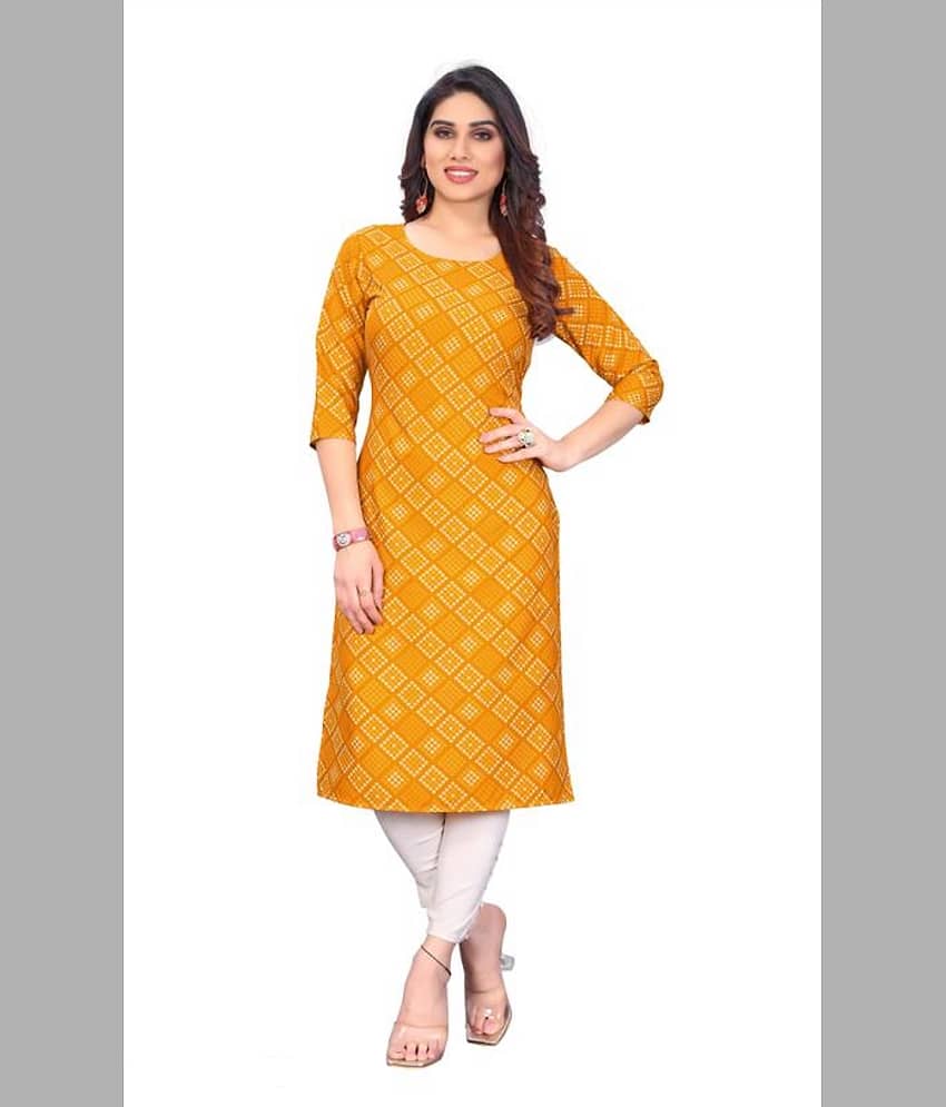 AK FASHION MALL Pack of 1 Crepe Printed Straight Women's Kurti - ( Multicolor ) - Kurtis, Tunics | Buy online on ZillyBuy
