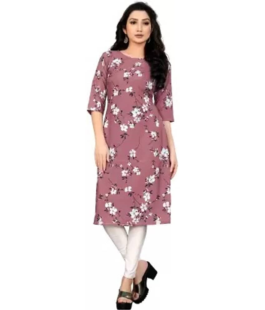 AK FASHION MALL Pack of 1 Crepe Printed Straight Women's Kurti - ( Multicolor ) - Kurtis, Tunics | Buy online on ZillyBuy