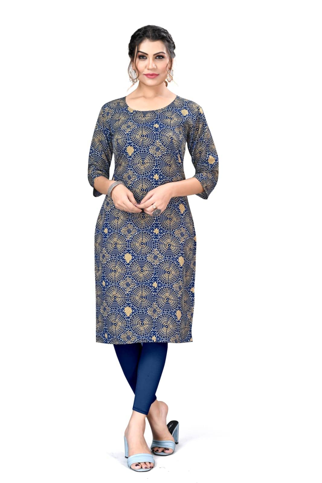 AK FASHION MALL Pack of 1 Crepe Printed Straight Women's Kurti - ( Multicolor ) - Kurtis, Tunics | Buy online on ZillyBuy