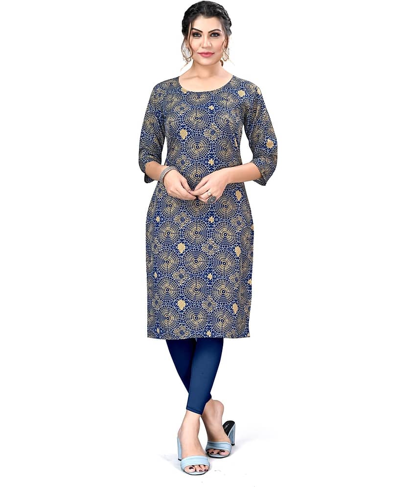 AK FASHION MALL Pack of 1 Crepe Printed Straight Women's Kurti - ( Multicolor ) - Kurtis, Tunics | Buy online on ZillyBuy
