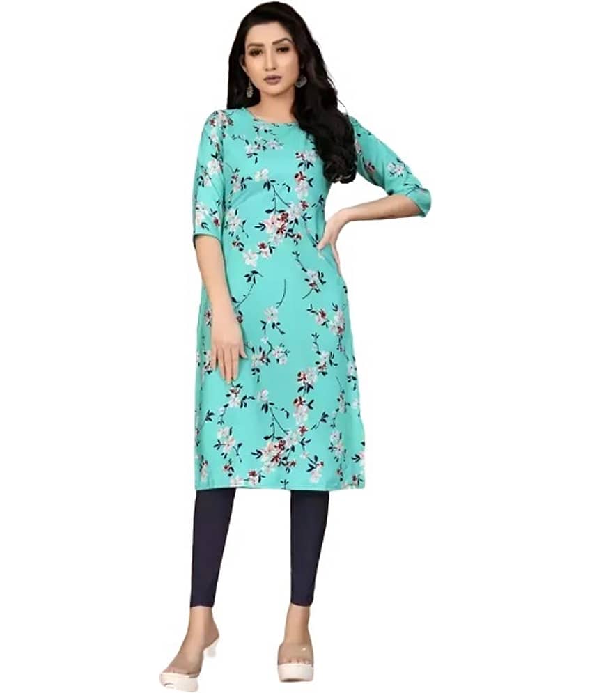 AK FASHION MALL Pack of 1 Crepe Printed Straight Women's Kurti - ( Multicolor ) - Kurtis, Tunics | Buy online on ZillyBuy