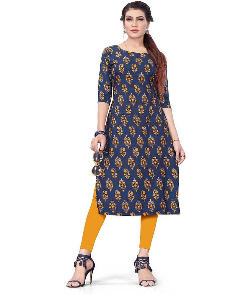 AK FASHION MALL Pack of 1 Crepe Printed Straight Women's Kurti - ( Multicolor ) - Kurtis, Tunics | Buy online on ZillyBuy