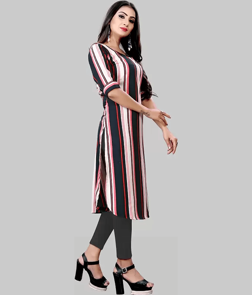 AK FASHION MALL Pack of 1 Crepe Printed Straight Women's Kurti - ( Multicolor ) - Kurtis, Tunics | Buy online on ZillyBuy